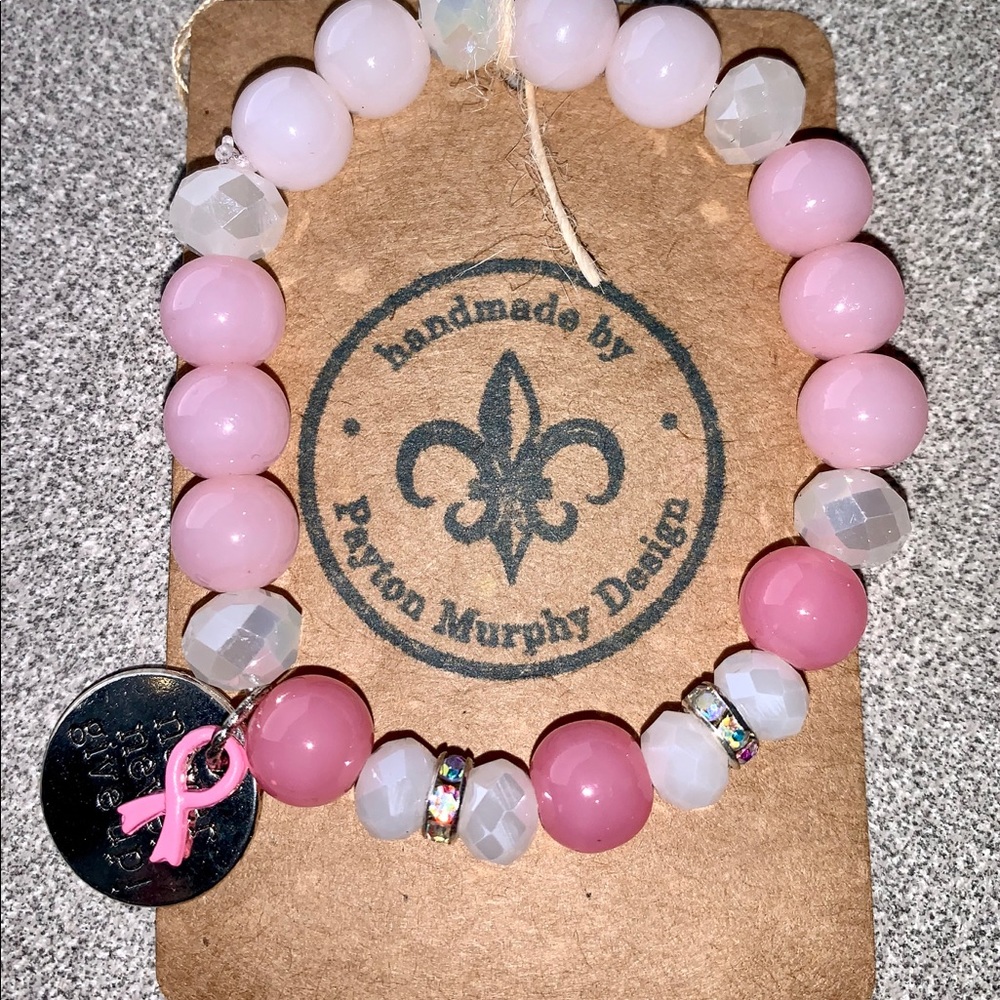 3 for $45 - "Resolve" pink ribbon bracelet